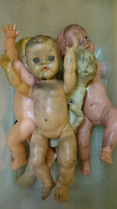fire damaged dolls